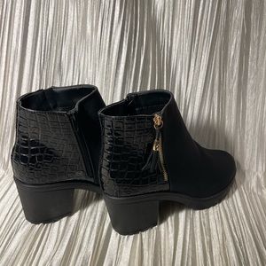 Snake Print Black Platform Ankle Boot